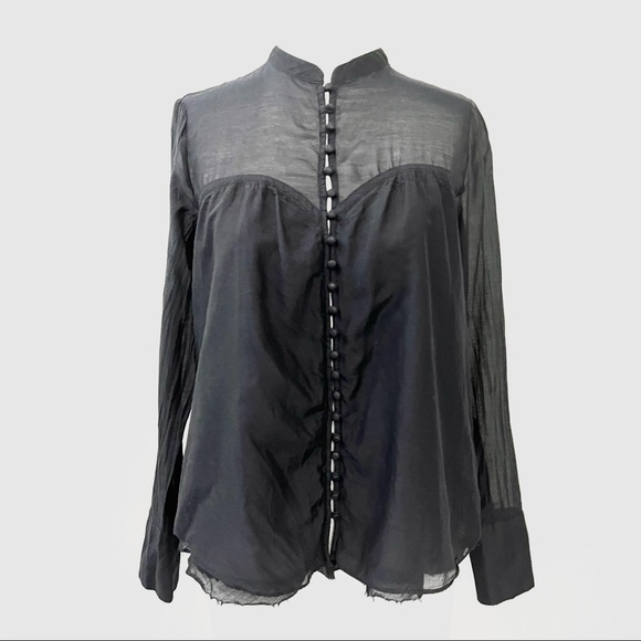 Free People Through & Through Button Front Sheer Layered Top - Picture 3 of 10